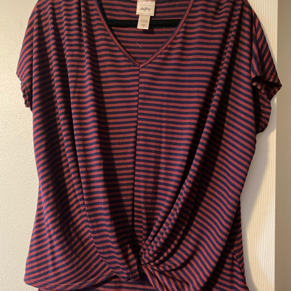 Striped Daytrip high/low Short Sleeve Shirt